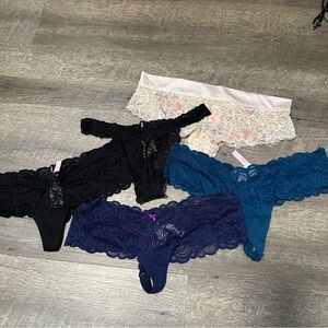 PINK Victoria's Secret Kids Lace Bottoms - Black, Navy, Teal, Cream